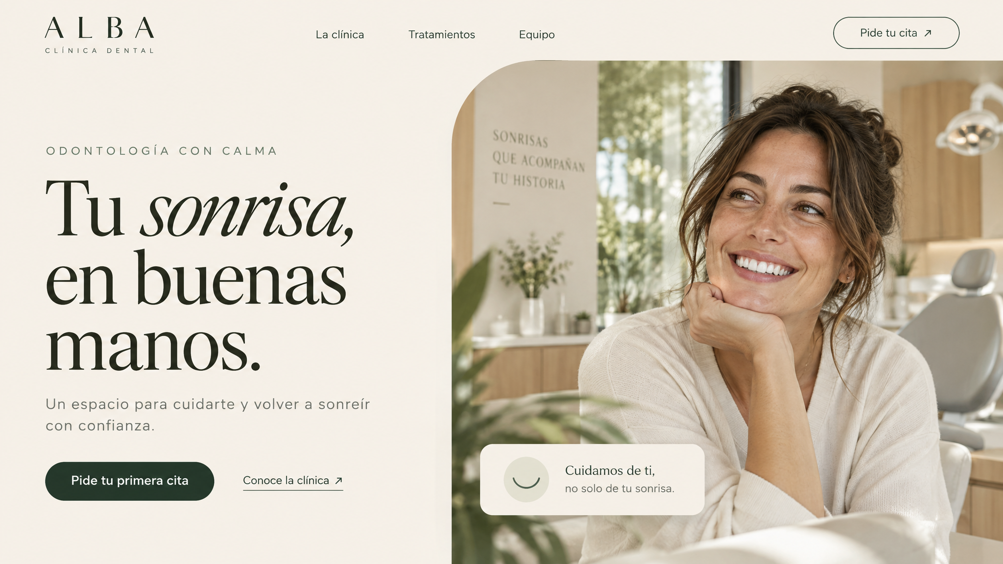 Ejemplo de hero de web premium