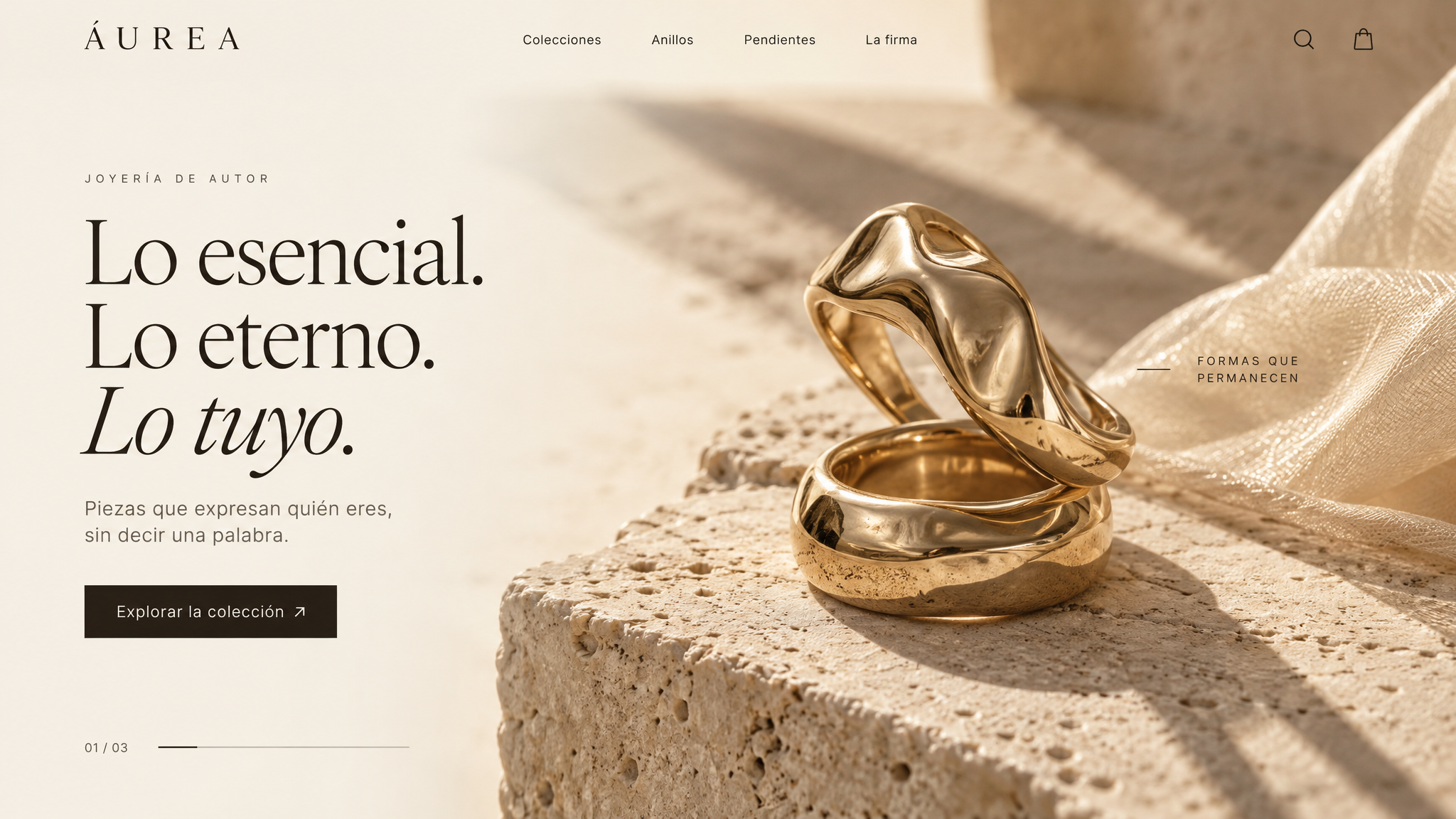 Ejemplo de hero de web premium