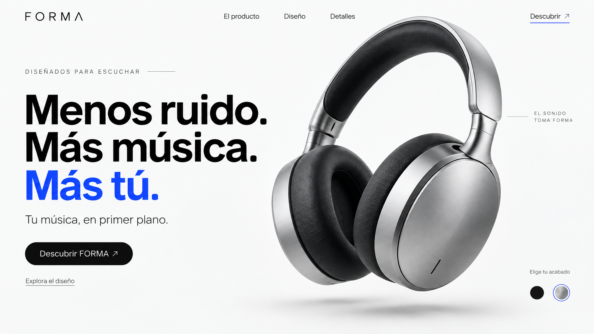 Ejemplo de hero de web premium